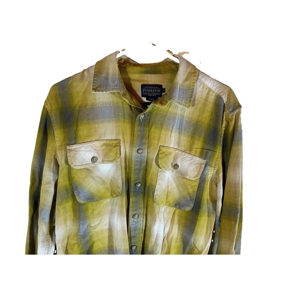 Pendleton Men’s Sunflower Scenic Guide Twill Shirt Medium Cotton Classic Warmth